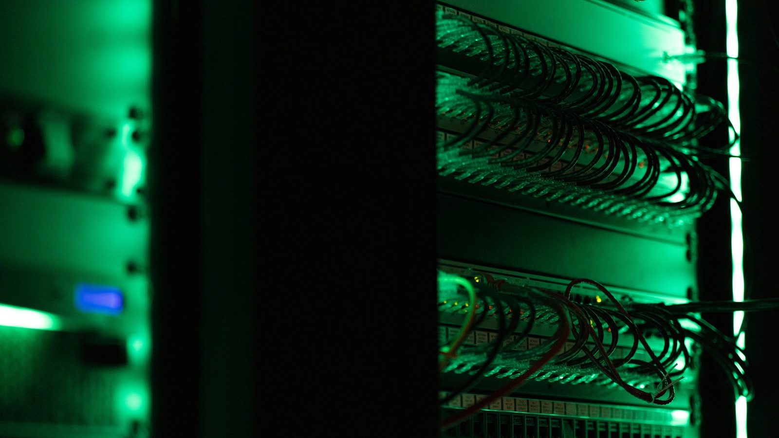 Data center rack of network equipment