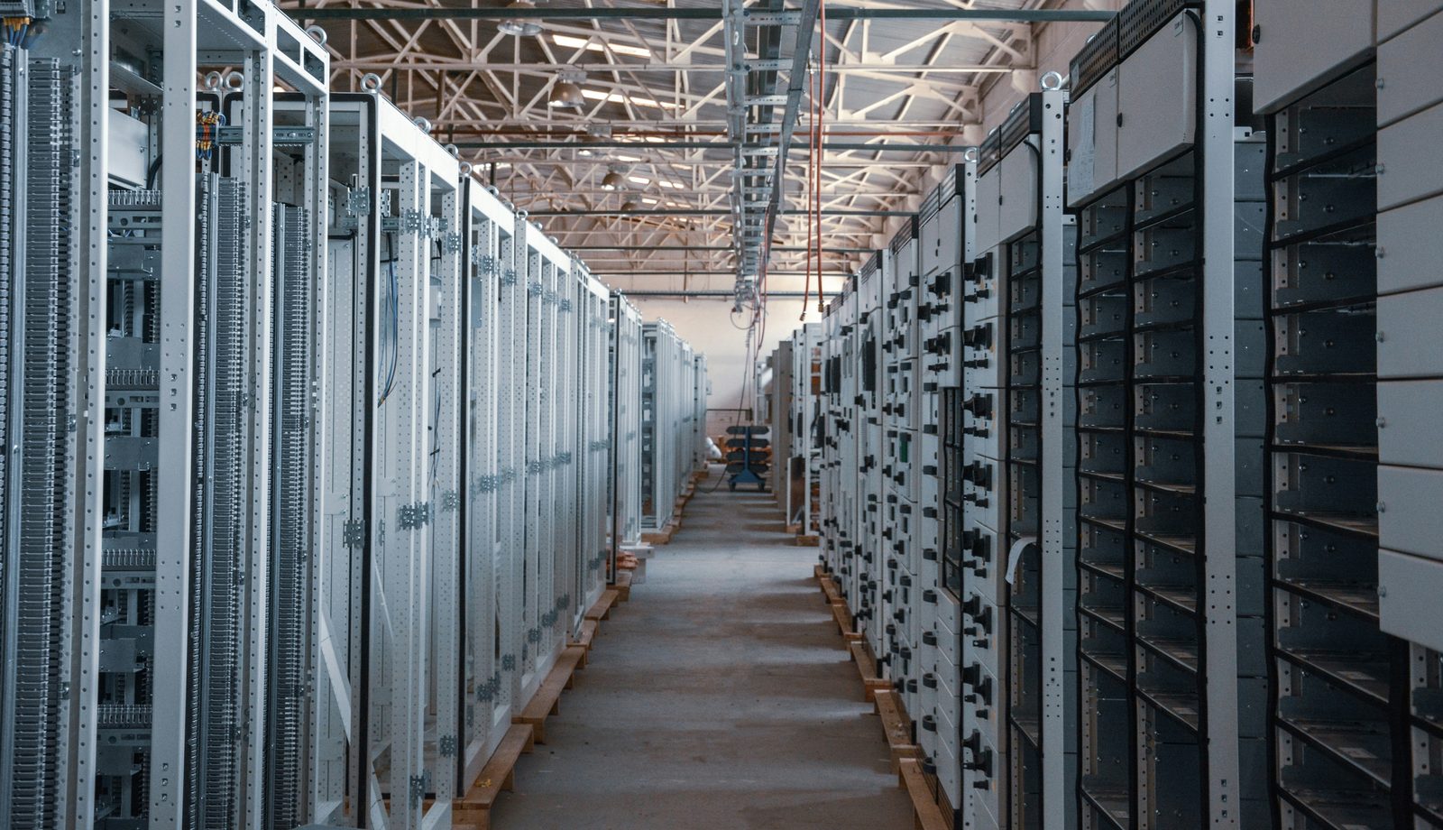 Data center server rack aisle