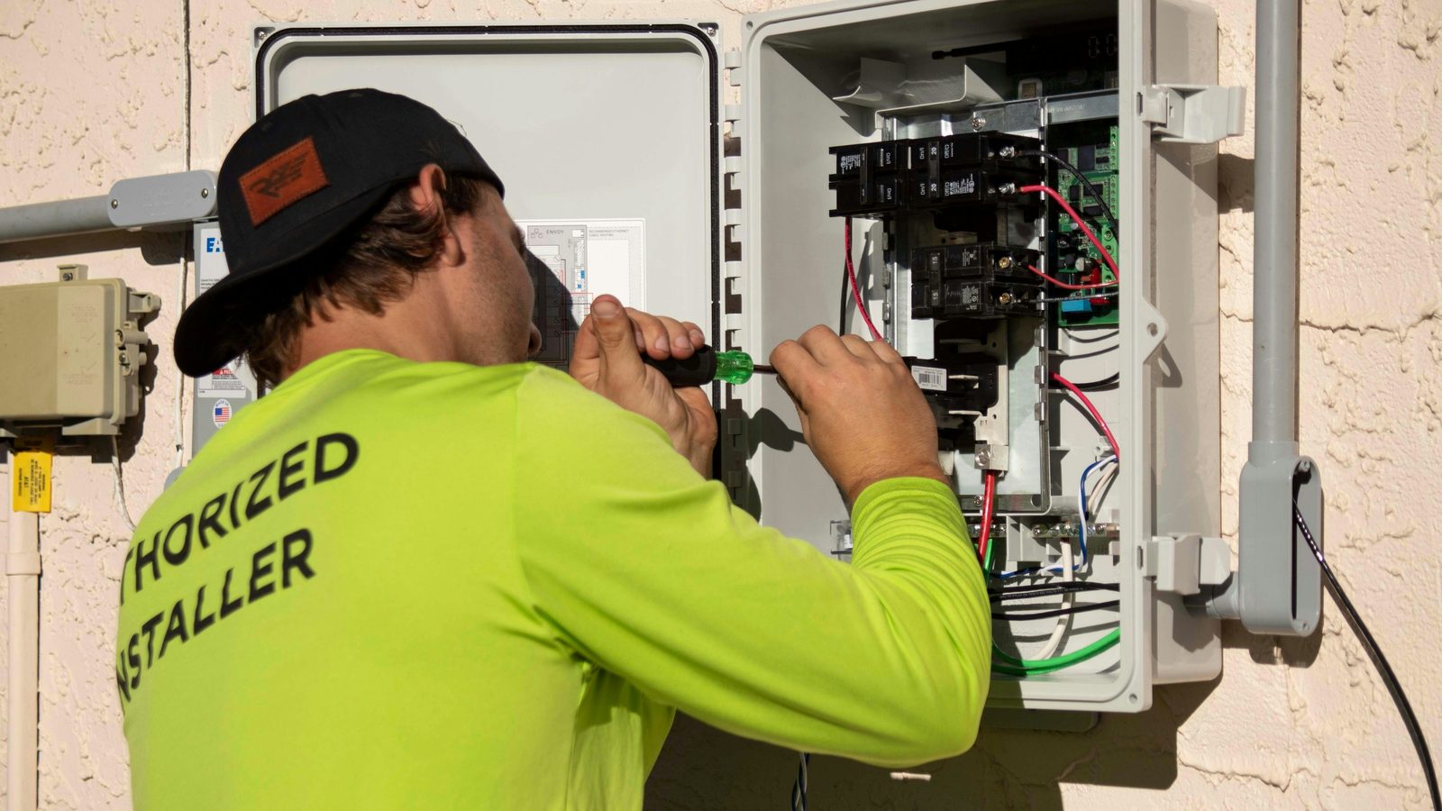 Network technician working on infrastructure project